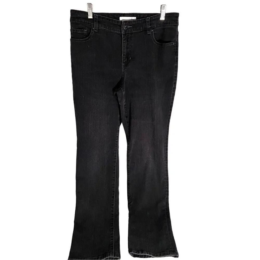 Chicos Platinum Black Wash Denim Jeans Womens Size 1.5 See Measurements